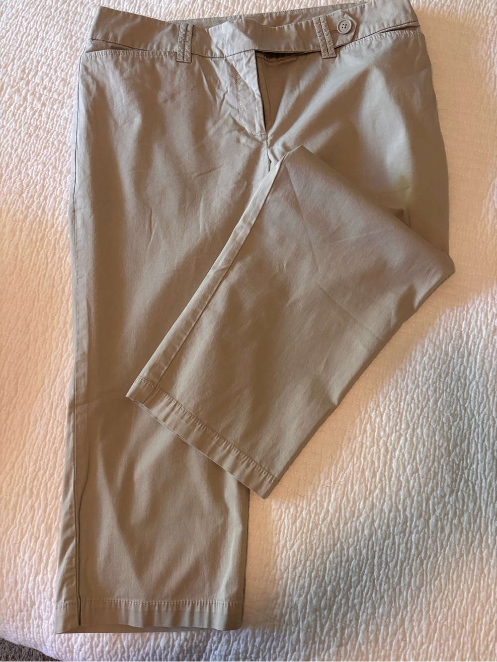 LOFT Cropped Chino Pants in Khaki